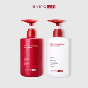 COMBO EVIRALAB TONE UP WHITENING BODY CREAM + AHA BHA Brightening Body Wash - COMBO KEM BODY NÂNG TÔNG MỜ THÂM GIẢM MỤN & SỮA TẮM SÁNG DA CHỨA AHA BHA